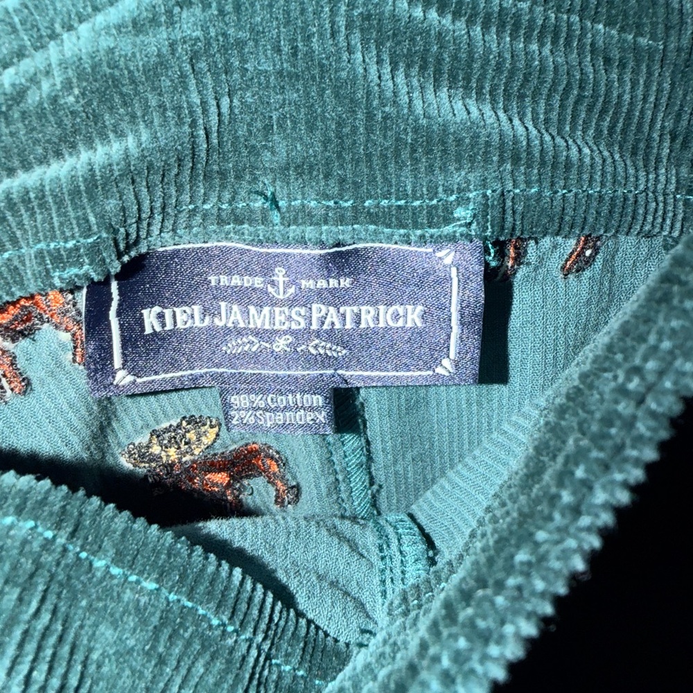 Kiel James Patrick Corduroy Overall Dress with Embroidered Moose Details - Picture 3 of 6